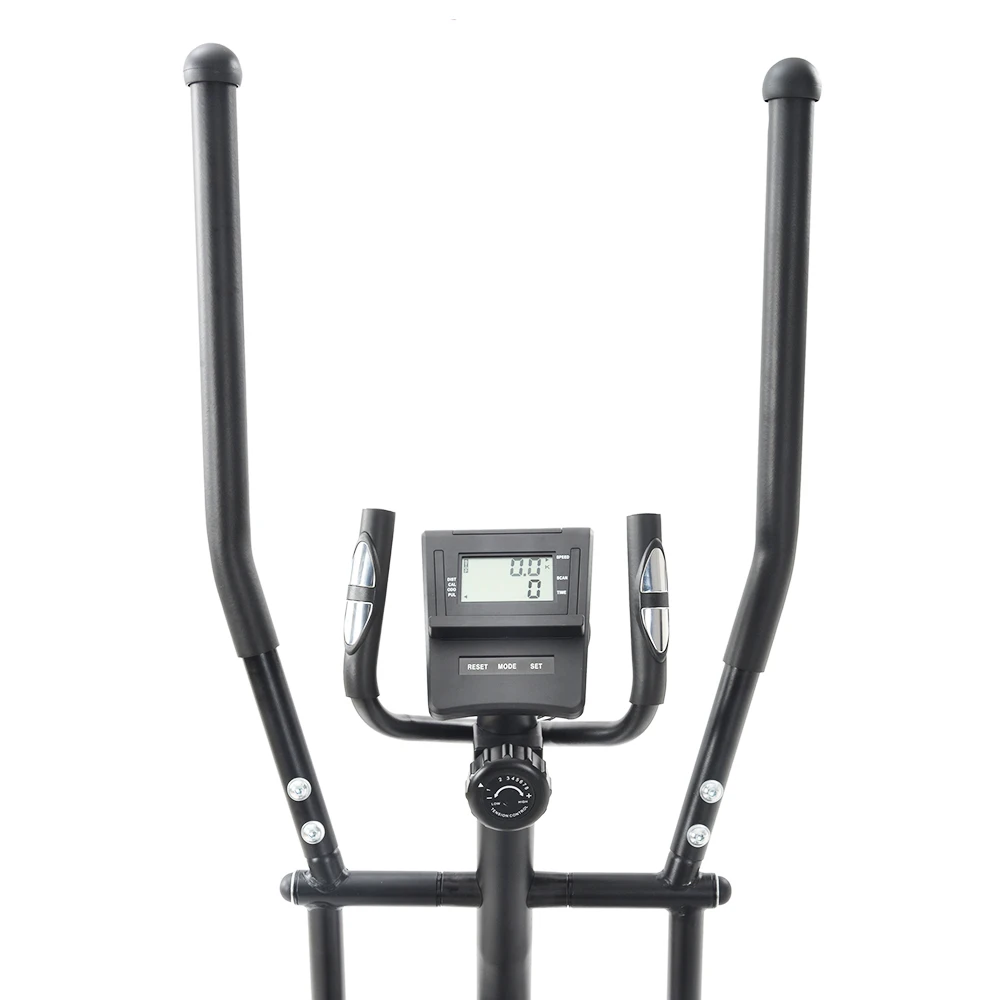 Merax Indoor Ergonomic Exercise Bike Elliptical Machine 8-level Resistance Adjustment Magnetic Brake System Non-slip Pedal LCD Display Maximum Load 120kg - Red - Image 3