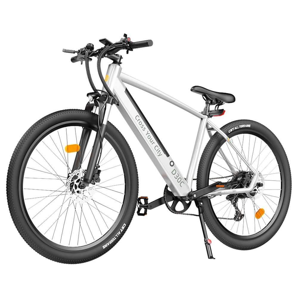 ADO D30C 36V 10.4Ah 250W 27.5in Electric Power Assist Bicycle 25km/h Max Speed 90km Mileage 9 Speed City Electric Bike Silver - Image 2