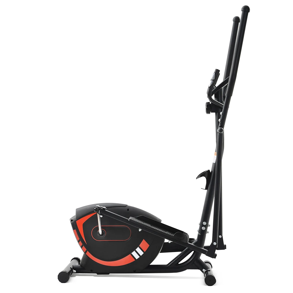 Merax Indoor Ergonomic Exercise Bike Elliptical Machine 8-level Resistance Adjustment Magnetic Brake System Non-slip Pedal LCD Display Maximum Load 120kg - Red - Image 2