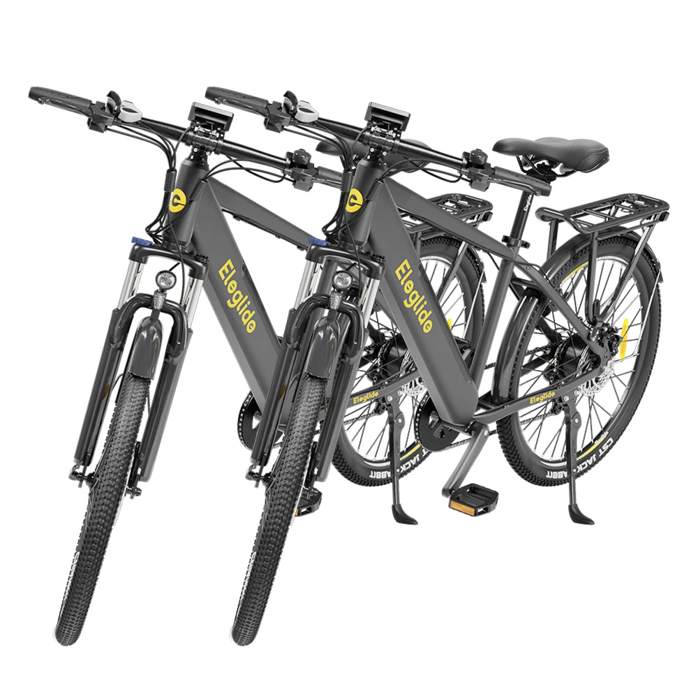 2PCS ELEGLIDE T1 Electric Trekking Bike Trekking E-Bike 27.5 Inch CST Tires 36V 12.5AH Battery 250W Motor Shimano 7 Gears Max Speed 25Km/h Max Range 100KM Max Load 120KG IPX4 Waterproof Dual Disk Brake - Black
