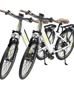 2PCS ELEGLIDE T1 STEP-THRU Electric Trekking Bike 27.5 Inch CST Tires 36V 12.5AH Battery 250W Brushless Motor Shimano 7 Gears Max Speed 25Km/h Max Range 100KM Max Load 120KG IPX4 Waterproof Dual Disk BrakeTrekking E-Bike - White