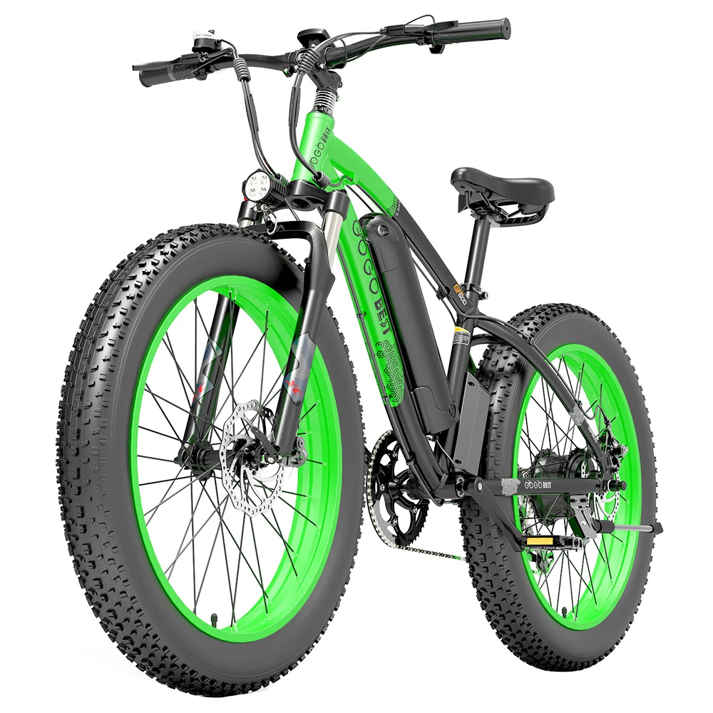 GOGOBEST GF600 Electric Bike 48V 13Ah Battery 1000W Motor 26x4.0 Inch Fat Tire Max Speed 40Km/h 110KM Power-assisted Mileage Range LCD Display IP54 Waterproof Aluminum Alloy Frame Shimano 7-speed Shift - Black Green - Image 2