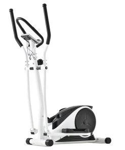 Merax Indoor Ergonomic Exercise Bike Elliptical Machine 8-level Resistance Adjustment Non-slip Pedal LCD Display Maximum Load 120kg - White