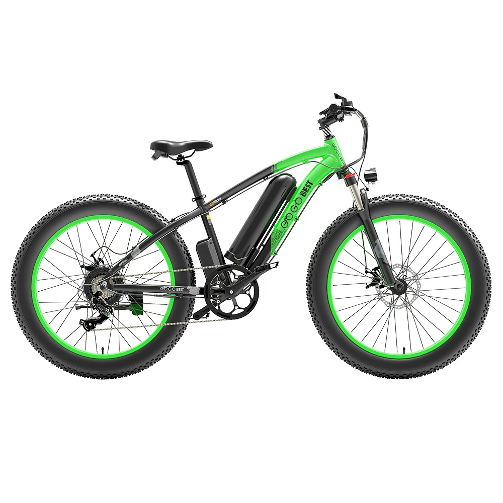 GOGOBEST GF600 Electric Bike 48V 13Ah Battery 1000W Motor 26x4.0 Inch Fat Tire Max Speed 40Km/h 110KM Power-assisted Mileage Range LCD Display IP54 Waterproof Aluminum Alloy Frame Shimano 7-speed Shift - Black Green - Image 4