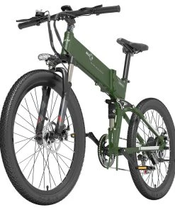 BEZIOR X500 Pro Folding Electric Bike Bicycle 26 Inch Tire 500W Motor Max Speed 30Km/h 48V 10.4Ah Battery Aluminum Alloy Frame Shimano 7-Speed Shift 100KM Power-Assisted Range LCD Display IP54 Waterproof Max Load 200KG - Army Green