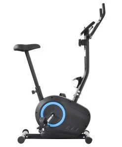 Merax Indoor Ergonomic Exercise Bike Resistance And Height Adjustment LCD Display With Cup Holders Maximum Load 120kg - Blue