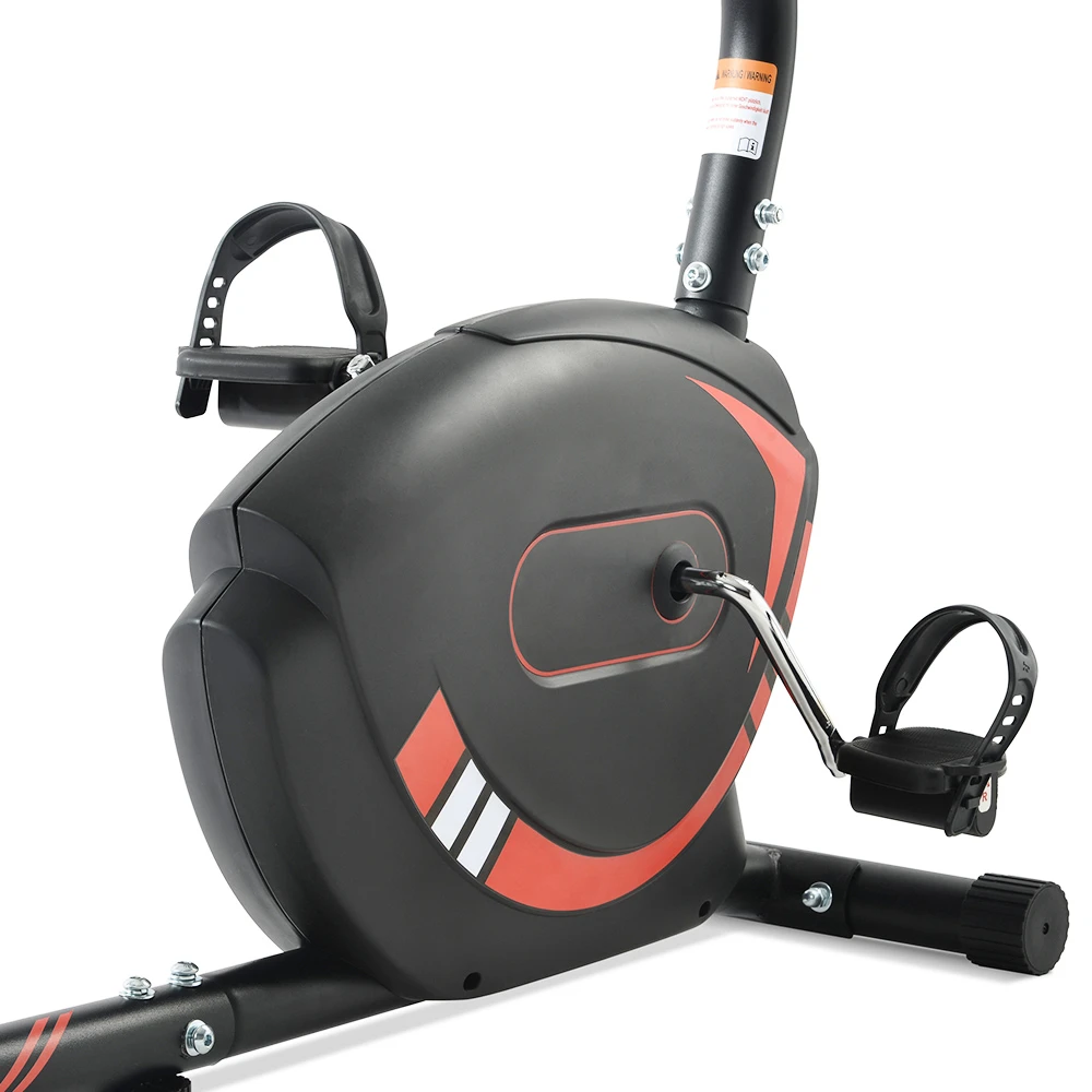 Merax Indoor Ergonomic Exercise Bike Seat Adjustment 8-level Resistance Adjustment LCD Display Maximum Load 120kg - Red - Image 4