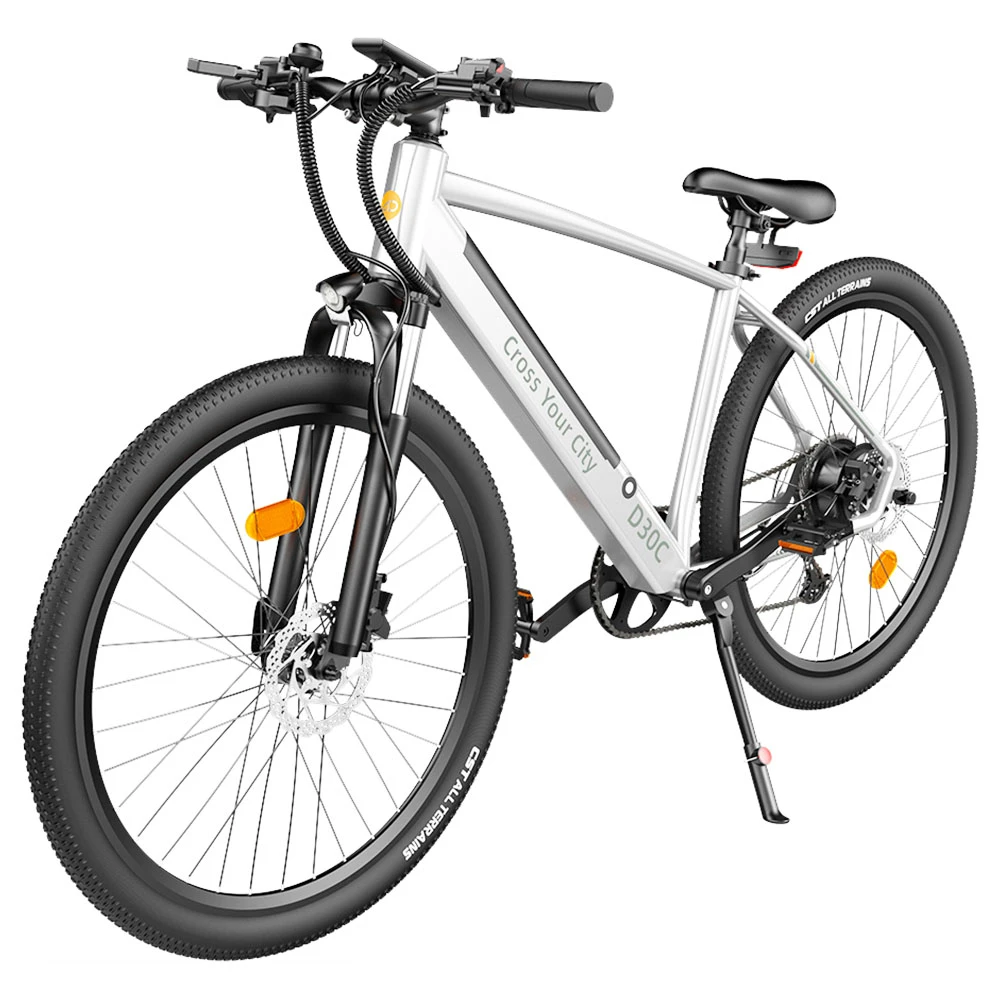 ADO D30C 36V 10.4Ah 250W 27.5in Electric Power Assist Bicycle 25km/h Max Speed 90km Mileage 9 Speed City Electric Bike Silver - Image 4