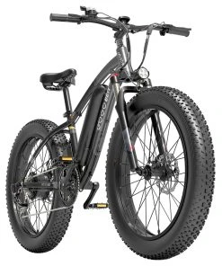 GOGOBEST GF600 Electric Bike 48V 13Ah Battery 1000W Motor 26x4.0 Inch Fat Tire Max Speed 40Km/h 110KM Power-assisted Mileage Range LCD Display IP54 Waterproof Aluminum Alloy Frame Shimano 7-speed Shift - Black Grey
