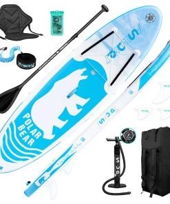 FunWater Polar Bear 320*83*15 Inch Inflatable Stand Up Paddling Board Adjustable Maximum Load 150kg