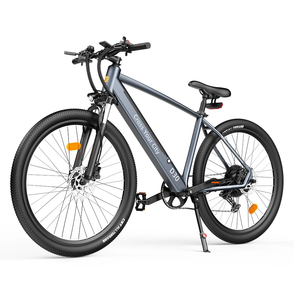 ADO D30C Electric Power Assist Bicycle 36V 10.4Ah Battery 250W Motor 27.5 Inch Tire 25Km/h Max Speed 90KM Mileage Shimano 9-Speed Gear Dual Hydraulic Disc Brakes - Gray - Image 3