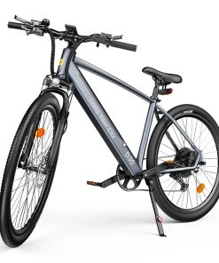 ADO D30C Electric Power Assist Bicycle 36V 10.4Ah Battery 250W Motor 27.5 Inch Tire 25Km/h Max Speed 90KM Mileage Shimano 9-Speed Gear Dual Hydraulic Disc Brakes - Gray