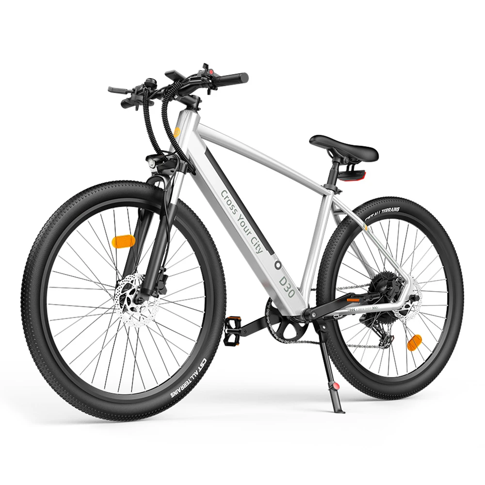 ADO D30C Electric Power Assist Bicycle 36V 10.4Ah Battery 250W Motor 27.5 Inch Tire 25Km/h Max Speed 90KM Mileage Shimano 9-Speed Gear Dual Hydraulic Disc Brakes - White - Image 5