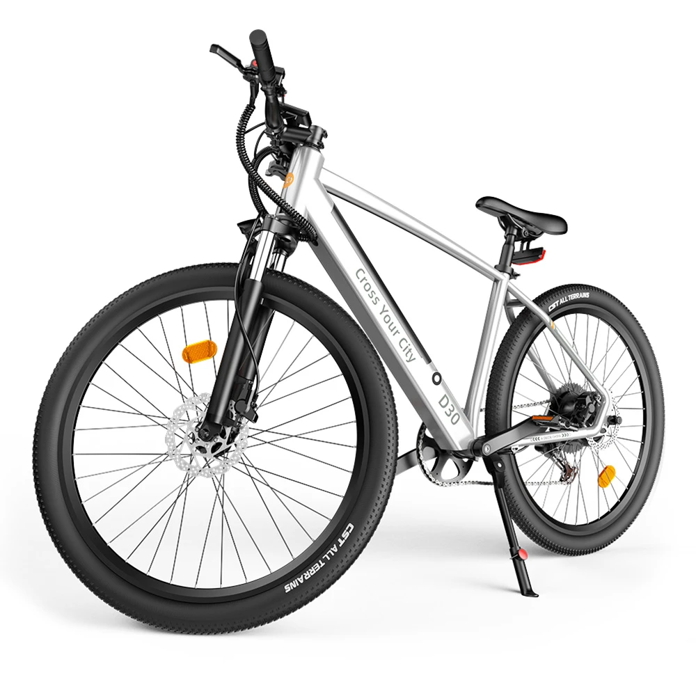 ADO D30C Electric Power Assist Bicycle 36V 10.4Ah Battery 250W Motor 27.5 Inch Tire 25Km/h Max Speed 90KM Mileage Shimano 9-Speed Gear Dual Hydraulic Disc Brakes - White - Image 6