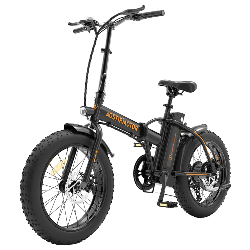 AOSTIRMOTOR A20 Folding Electric Bike 20*4.0 Fat Tire 36V 13Ah Battery 500W Motor 40km/h Max Speed - Black - Image 3