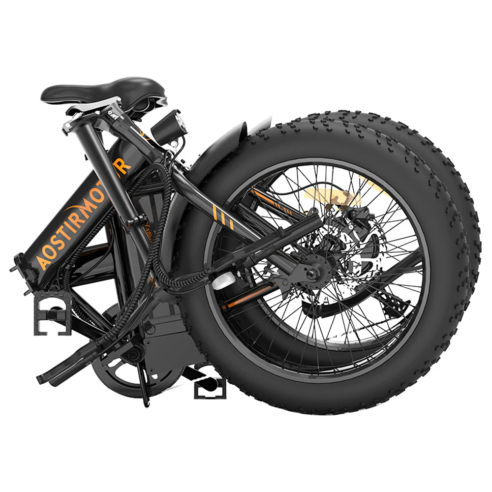 AOSTIRMOTOR A20 Folding Electric Bike 20*4.0 Fat Tire 36V 13Ah Battery 500W Motor 40km/h Max Speed - Black - Image 5
