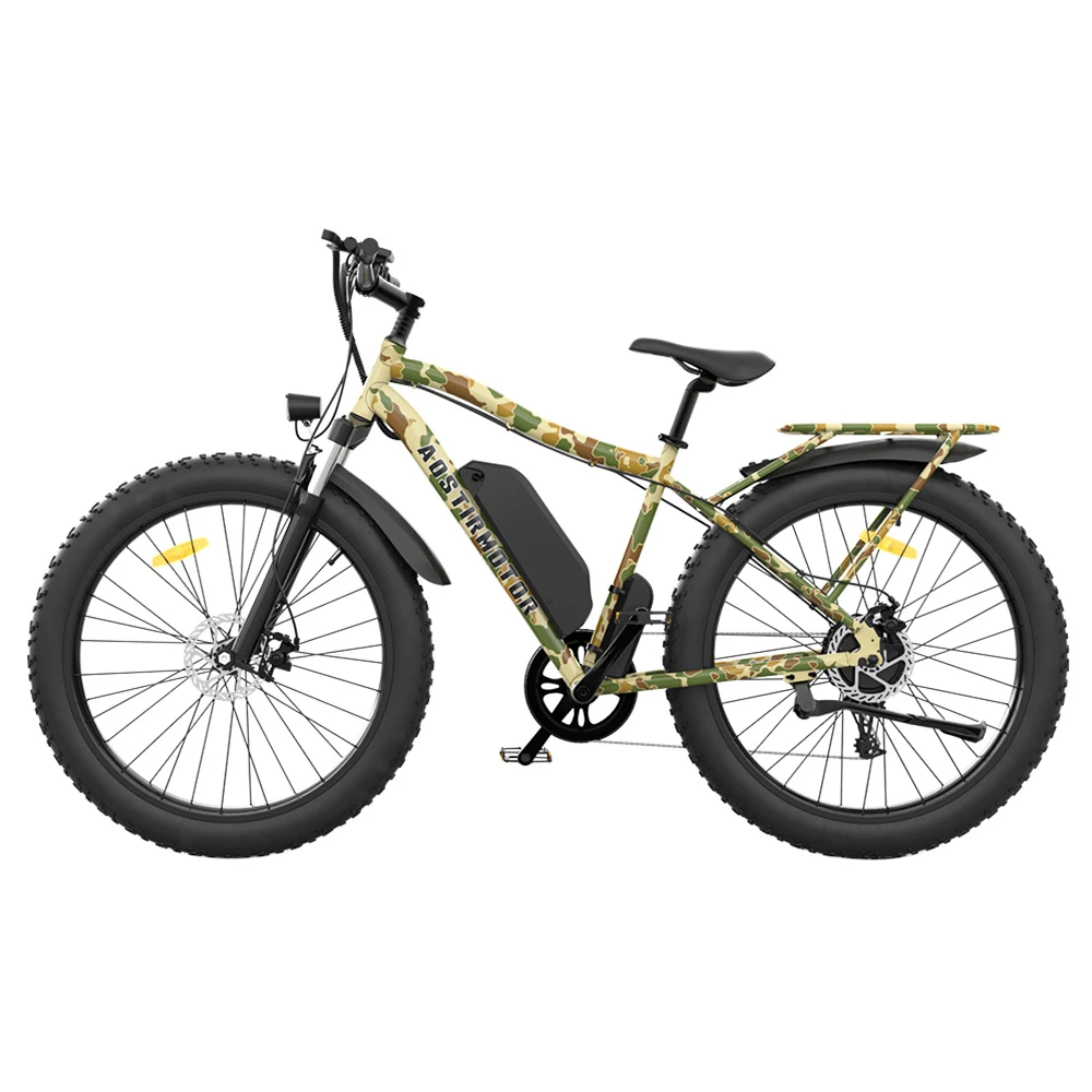 AOSTIRMOTOR S07-E Electric Bike 26*4.0'' Fat Tire 48V 13Ah Battery 750W Motor 7 Speed Shimano Gear - Desert Camo - Image 2