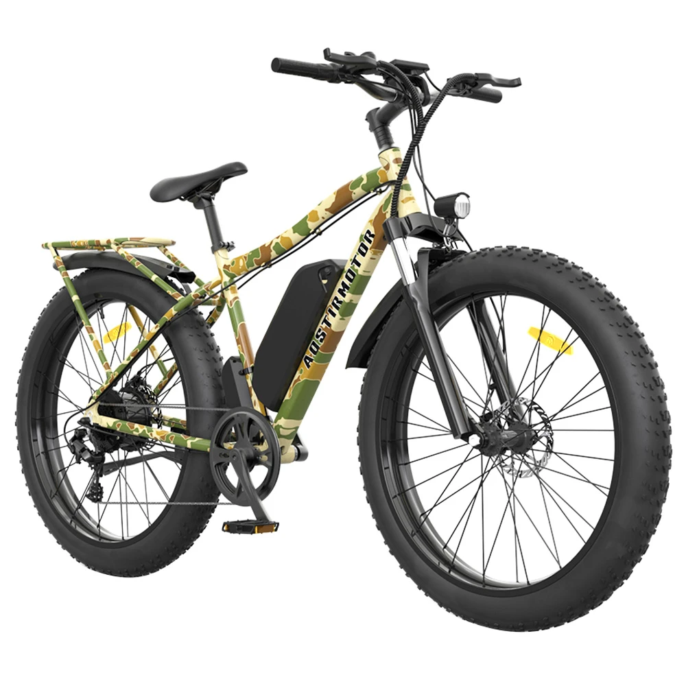 AOSTIRMOTOR S07-E Electric Bike 26*4.0'' Fat Tire 48V 13Ah Battery 750W Motor 7 Speed Shimano Gear - Desert Camo - Image 4