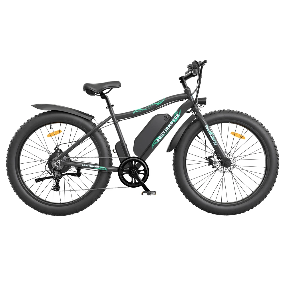 AOSTIRMOTOR S07-P Electric Bike 26*4.0'' Fat Tire 36V 13Ah Battery 500W Motor 7 Speed Shimano Gear
