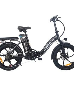 AVAKA BZ20 PLUS Electric Bike Foldable 20*3.0 Inch Fat Tires 500W Brushless Motor 25Km/h Max Speed 48V 15Ah Battery 100Km Range 120KG Max Load Dual Disc Brake Shimano 7-Speed Gear IP54 Waterproof LCD Display- IT Wheel Black