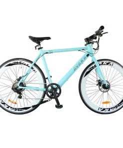 AVAKA R1 Electric Bike 700C*32C Inch Wheels 250W Brushless Motor 25Km/h Max Speed 36V 9Ah Battery Shimano 7-Speed Transmission IP65 Waterproof Double Mechanical Disc Brake LCD Display - Matte Blue