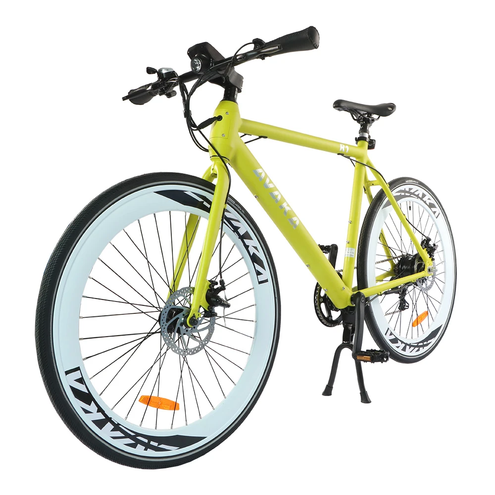 AVAKA R1 Electric Bike 700C*32C Inch Wheels 250W Brushless Motor 25Km/h Max Speed 36V 9Ah Battery Shimano 7-Speed Transmission IP65 Waterproof Double Mechanical Disc Brake LCD Display - Yellow - Image 2