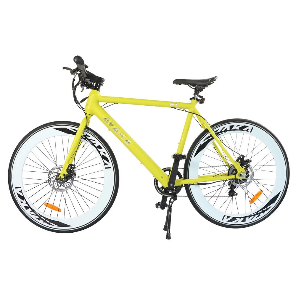 AVAKA R1 Electric Bike 700C*32C Inch Wheels 250W Brushless Motor 25Km/h Max Speed 36V 9Ah Battery Shimano 7-Speed Transmission IP65 Waterproof Double Mechanical Disc Brake LCD Display - Yellow - Image 3