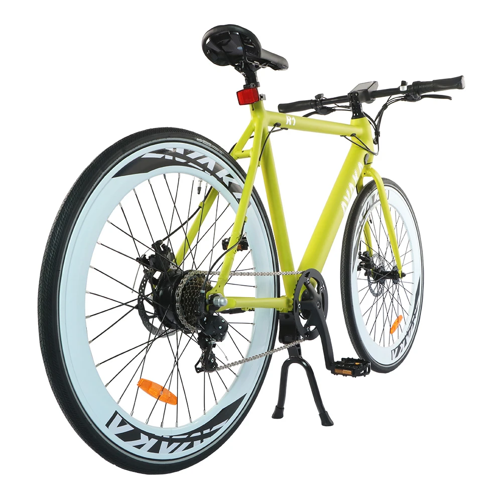 AVAKA R1 Electric Bike 700C*32C Inch Wheels 250W Brushless Motor 25Km/h Max Speed 36V 9Ah Battery Shimano 7-Speed Transmission IP65 Waterproof Double Mechanical Disc Brake LCD Display - Yellow - Image 4