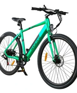 AVAKA R3 Electric Bike 700C*40C Inches Wheel 36V 350W Motor 12.5Ah Battery 32km/h Max Speed 70km Range Shimano 7-Speed Gear 120kg Load - Green