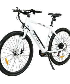 AVAKA R3 Electric Bike 700C*40C Inches Wheel 36V 350W Motor 12.5Ah Battery 32km/h Max Speed 70km Range Shimano 7-Speed Gear 120kg Load - White