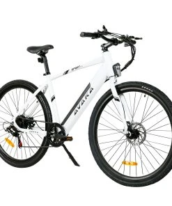 AVAKA R3 Electric Bike 700C*40C Inches Wheel 36V 350W Motor 12.5Ah Battery 32km/h Max Speed 70km Range Shimano 7-Speed Gear 120kg Load - White