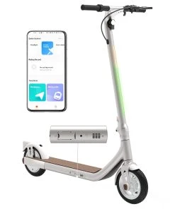 Atomi Alpha Electric Scooter 9 Inch Tires 650W Motor 36V 10Ah Battery For 25 Miles Range 25Km/h Max Speed 120KG Max Load Support App Control - White