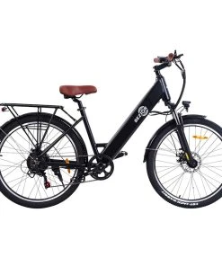 BEZIOR M3 Electric Bike 48V 500W Motor 32km/h Max Speed 10.4Ah Battery 60km Max Range 26*2.1'' CST Tires Shimano 7 Speed Gear - Black