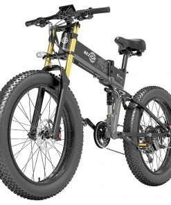 BEZIOR X-PLUS Electric Bike 1500W Motor 48V 17.5Ah Battery 26*4.0 Inch Fat Tire Mountain Bike 40Km/h Max Speed 200kg Load 130 KM Range LED Display IP54 Waterproof - Black