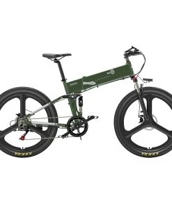 BEZIOR X500 Pro Folding Electric Bike Bicycle 26 Inch Tire 500W Motor Max Speed 30Km/h 48V 10.4Ah Battery Aluminum Alloy Frame Shimano 7-Speed Shift 100KM Power-Assisted Range LCD Display IP54 Waterproof Max Load 200KG - Black Green