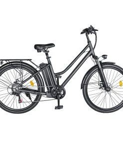 BK1 Electric Bike 36V 350W Motor 10Ah Battery Shimano 7 Speed Gear Front Suspension And Dual Disc Brakes - Black