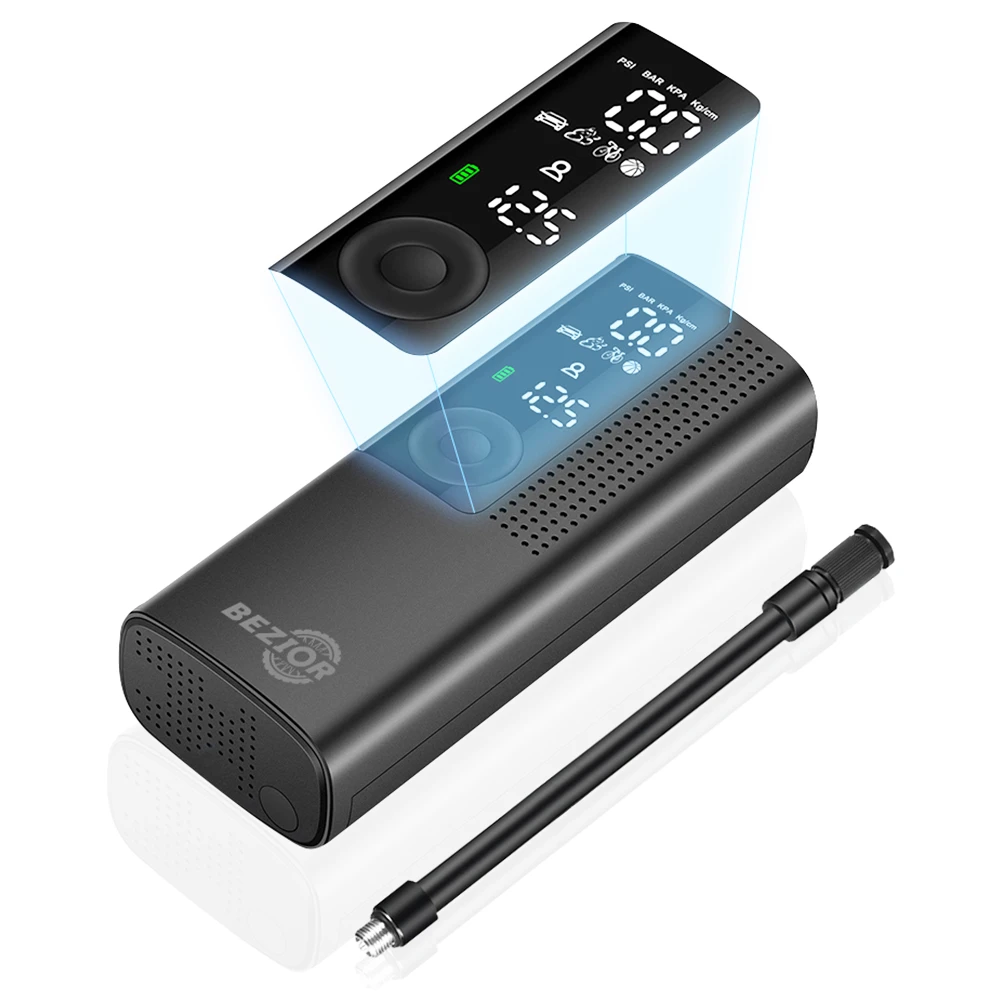 Bezior Mini Inflator Air Compressor Pump 2000mAh 120PSI With Digital Gauge For Bike Car Tyre - Image 3