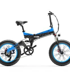 BEZIOR XF200 Off-road Electric Bike All Terrain Electric Bicycle 20x4'' Fat Tire 48V 1000W Motor 40km/h Max Speed 15Ah Battery Shimano 7-speed Shifting System - Black Blue