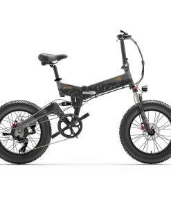 BEZIOR XF200 Off-road Electric Bike All Terrain Electric Bicycle 20x4'' Fat Tire 48V 1000W Motor 40km/h Max Speed 15Ah Battery Shimano 7-speed Shifting System - Black Grey