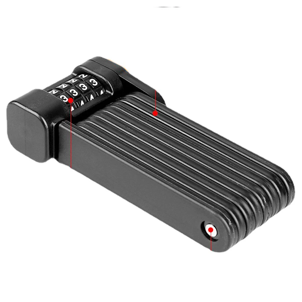 Bicycle Folding Lock Lengthen Anti Theft Heavy Duty Strong Foldable Lock For E Bike Scooter Motorcycle - Image 3