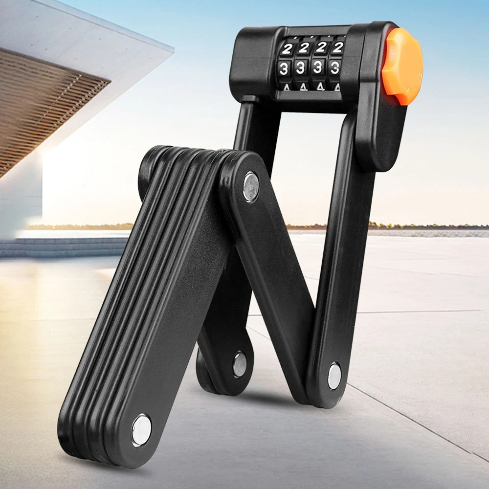 Bicycle Folding Lock Lengthen Anti Theft Heavy Duty Strong Foldable Lock For E Bike Scooter Motorcycle - Image 6
