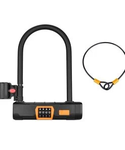 Bicycle U Lock With 1.2m Cable Anti-theft Heavy Duty Bike Password Lock Alloy For E-bikes, Motorcycles, Scooters