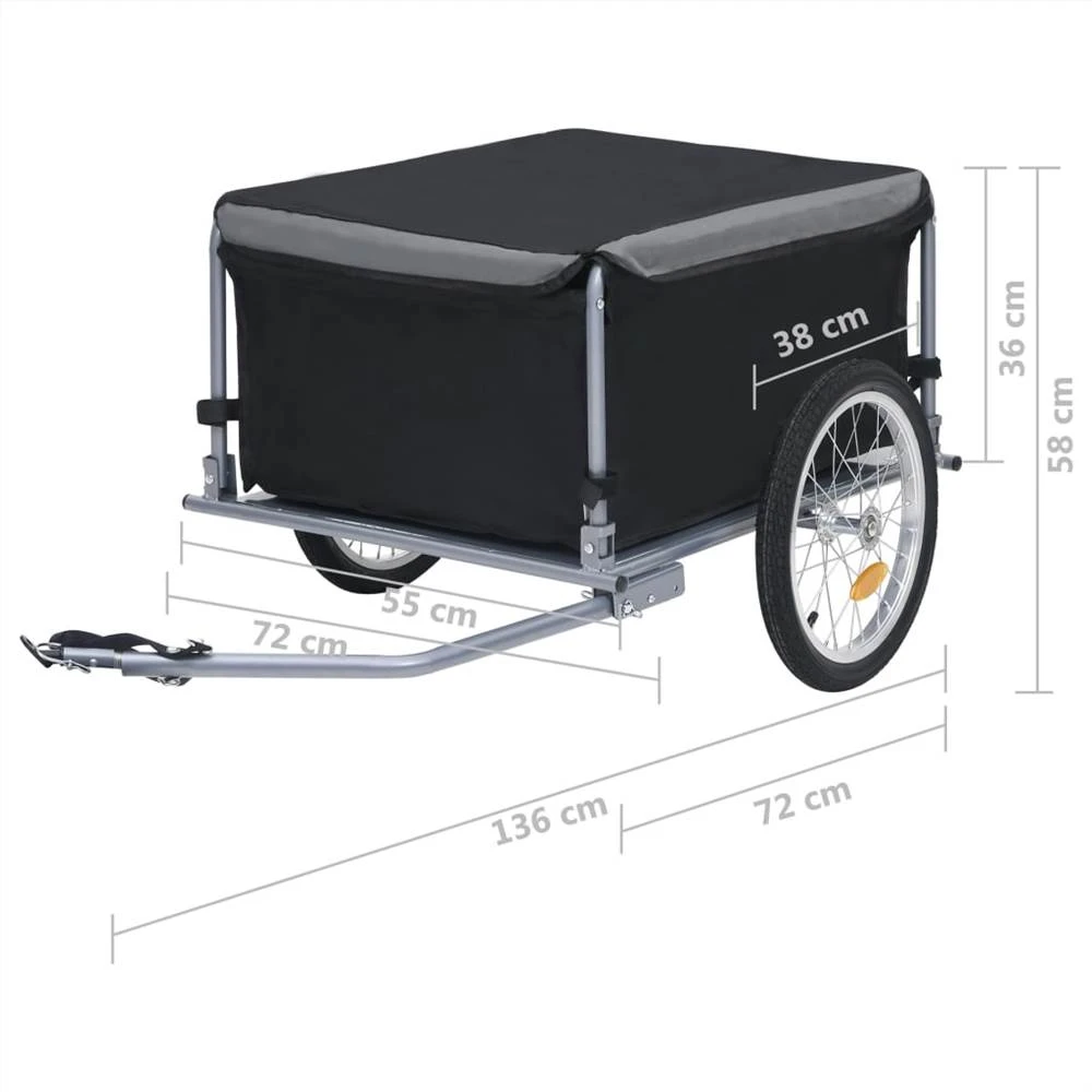 Bike Cargo Trailer Black And Grey 65 Kg - Image 6