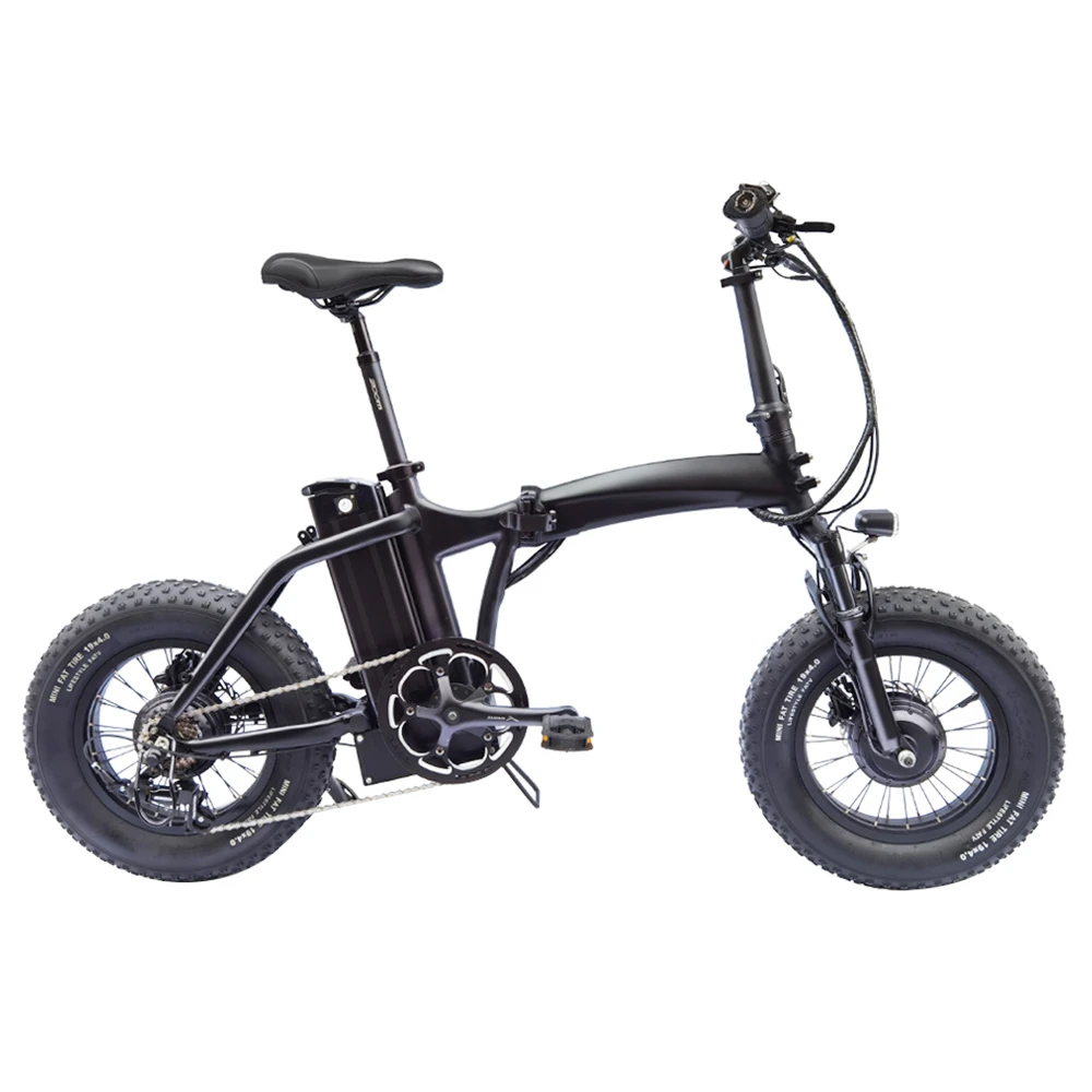 CMSBIKE K1 FATV All-terrain 19'' Fat Tire Electric Folding Bike Dual-drive 350W*2 Brushless Motors 48V 14Ah Battery-Black