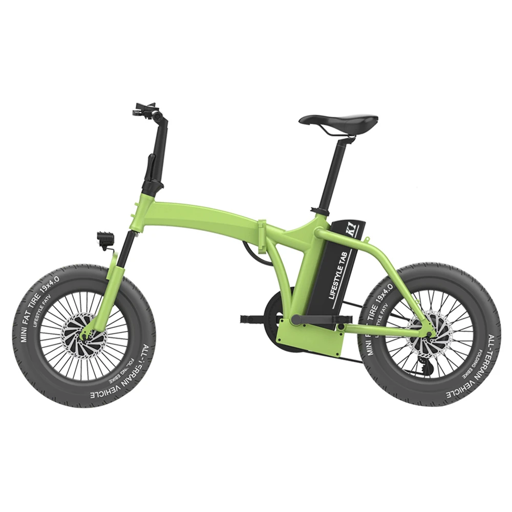CMSBIKE K1 FATV All-terrain 19'' Fat Tire Electric Folding Bike Dual-drive 350W*2 Brushless Motors 48V 14Ah Battery-Green - Image 2