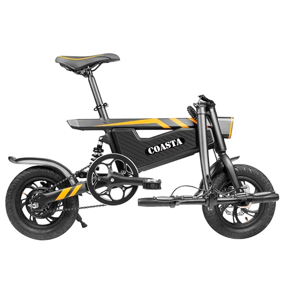 COASTA T18 Electric Bike 12 Inch Pneumatic Tire 350W Motor 25Km/h Max Speed 7.8Ah Battery 120KG Max Load IP54 Waterproof - Black - Image 2