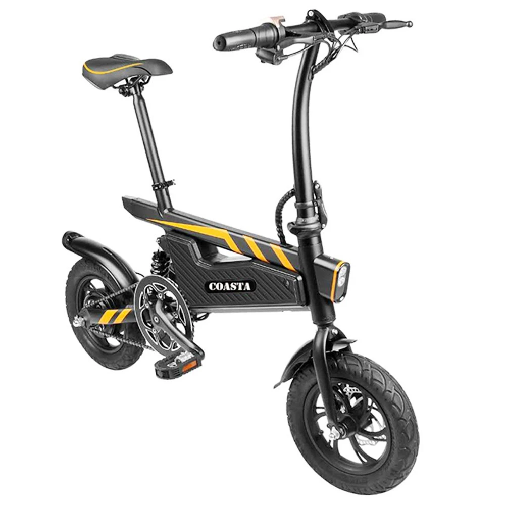 COASTA T18 Electric Bike 12 Inch Pneumatic Tire 350W Motor 25Km/h Max Speed 7.8Ah Battery 120KG Max Load IP54 Waterproof - Black - Image 3