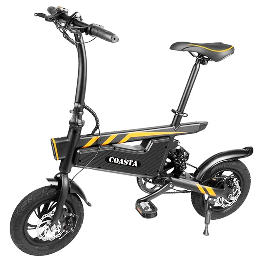 COASTA T18 Electric Bike 12 Inch Pneumatic Tire 350W Motor 25Km/h Max Speed 7.8Ah Battery 120KG Max Load IP54 Waterproof - Black - Image 4