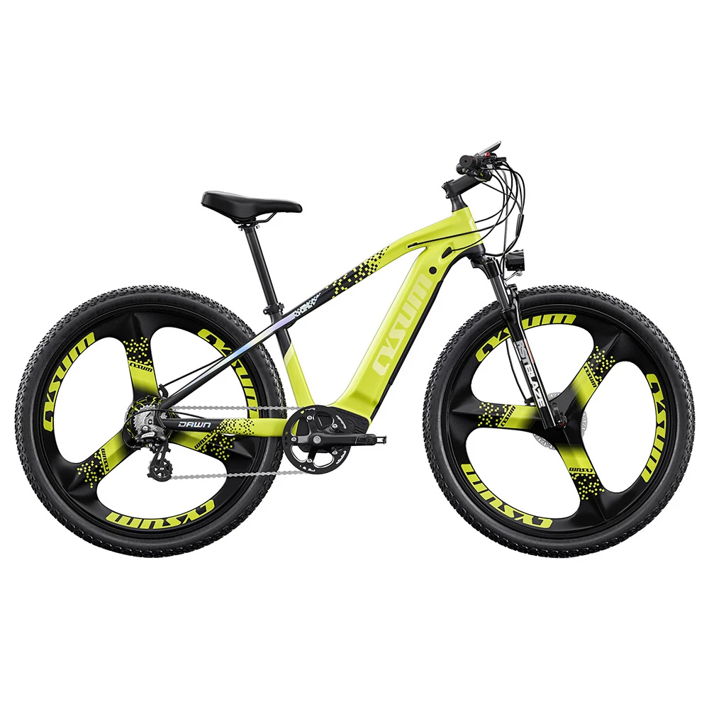 CYSUM CM520 Electric Mountain Bike 29*2.1 Inch Chaoyan Tire 500W Brushless Motor 35-40Km/h Max Speed 48V 14Ah LG Removable Battery Shimano 7 Speed 50-70KM Range Dual Disc Brakes - Green