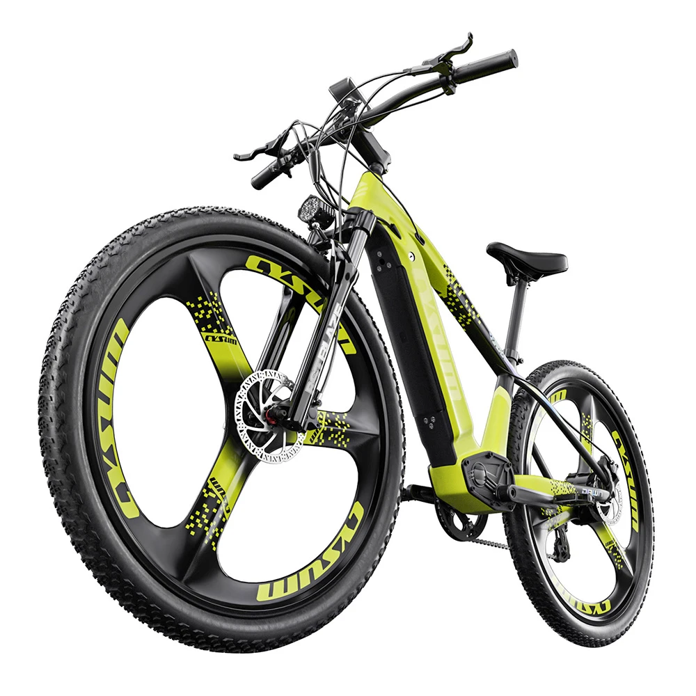 CYSUM CM520 Electric Mountain Bike 29*2.1 Inch Chaoyan Tire 500W Brushless Motor 35-40Km/h Max Speed 48V 14Ah LG Removable Battery Shimano 7 Speed 50-70KM Range Dual Disc Brakes - Green - Image 2